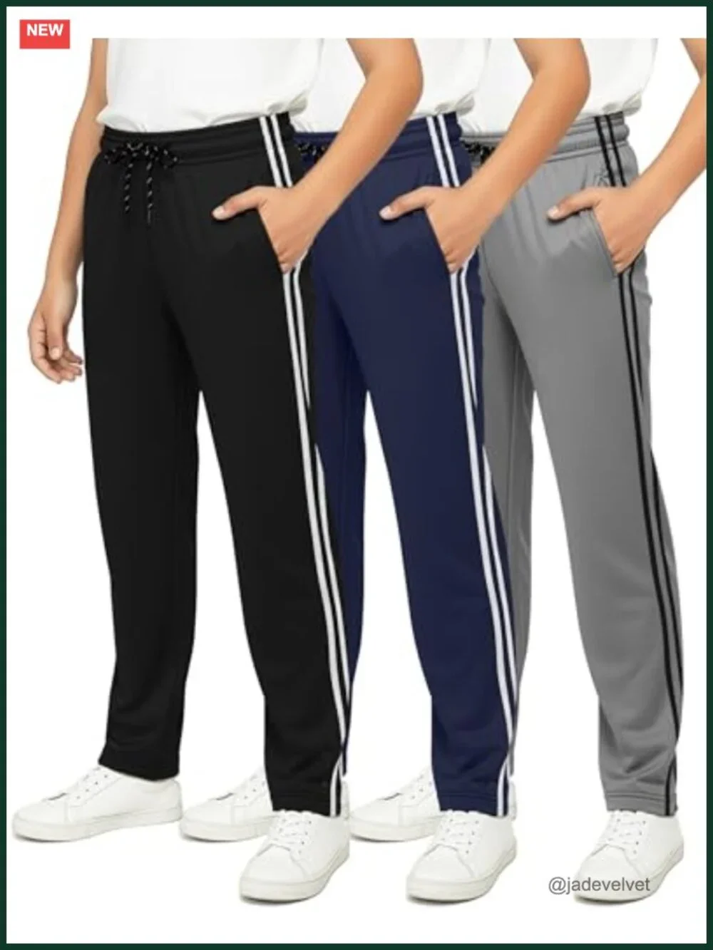 3 Pack Boys' Mesh Open Bottom Active Sweatpants with Pockets